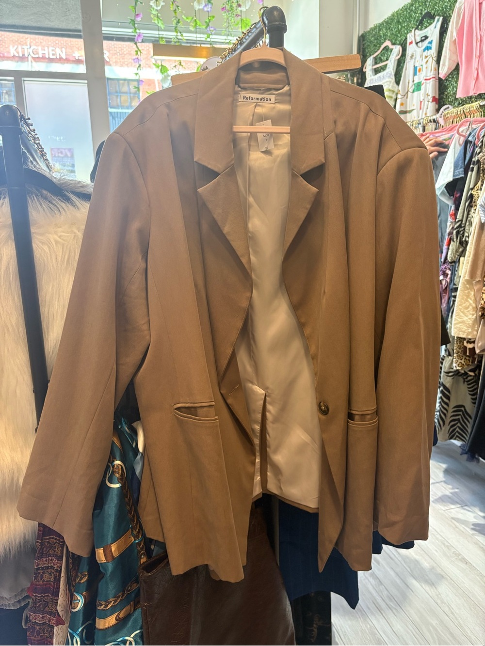 Reformation Brown Oversized Blazer Jacket
